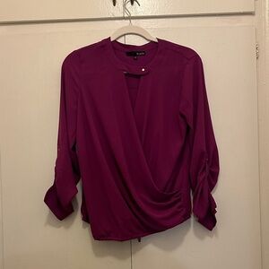 Ro & De Women's Purple Wrap Blouse